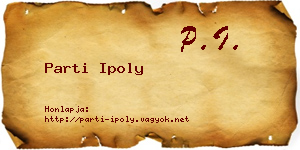Parti Ipoly névjegykártya